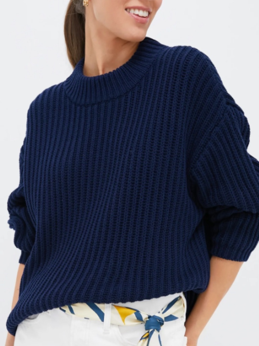 NWT Tuckernuck Pomander Place Navy Cotton Casper Sweater M